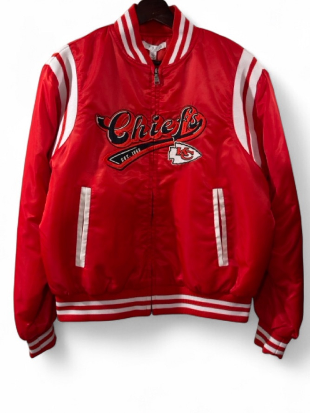 NFL Kansas City Chiefs Varsity Bomber Jacket Size Women’s Medium (NWT)